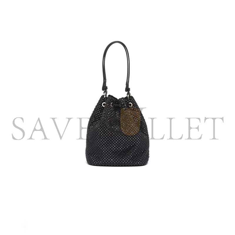 PRADA SATIN MINI-BAG WITH CRYSTALS 1BE067 (19.5*15.5*10cm) PRADA SATIN MINI-BAG WITH CRYSTALS 1BE067 (19.5*15.5*10cm)